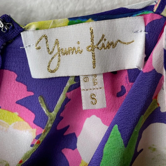 Yumi Kim Jayne Spaghetti Strap Floral Purple 100% Silk Dress Size Small - Picture 4 of 6